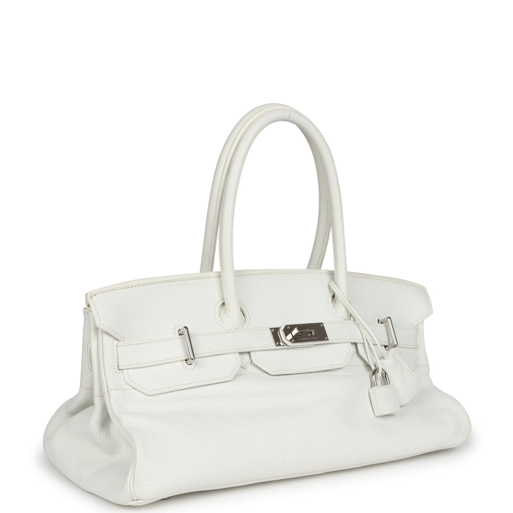Hermes Shoulder Birkin 42 JPG White Clemence Palladium Hardware