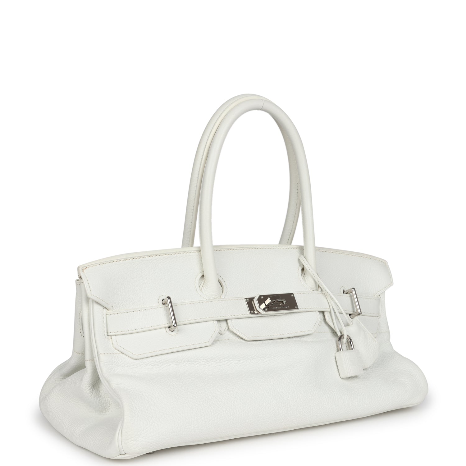 Hermes Shoulder Birkin 42 JPG White Clemence Palladium Hardware