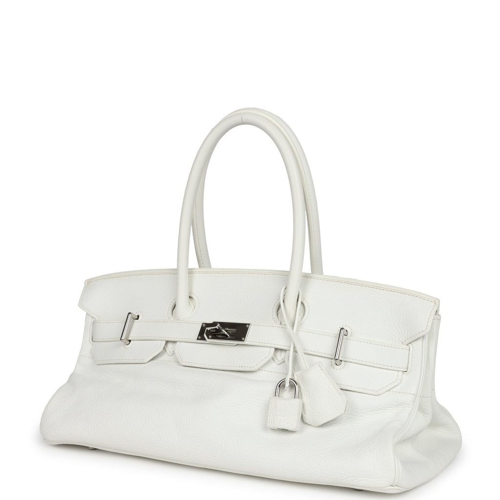 Hermes Shoulder Birkin 42 JPG White Clemence Palladium Hardware