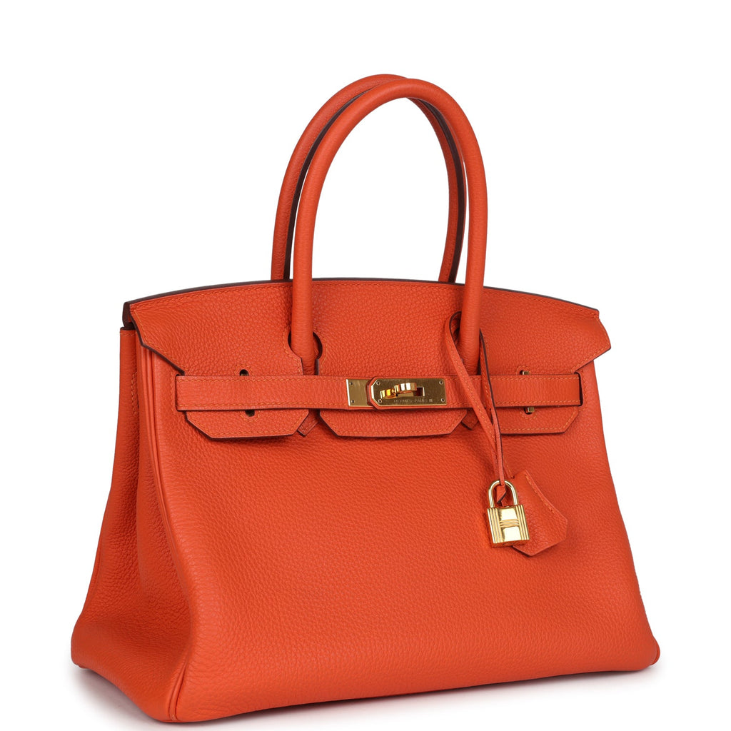 New Hermes Birkin 30 Feu Togo Gold Hardware