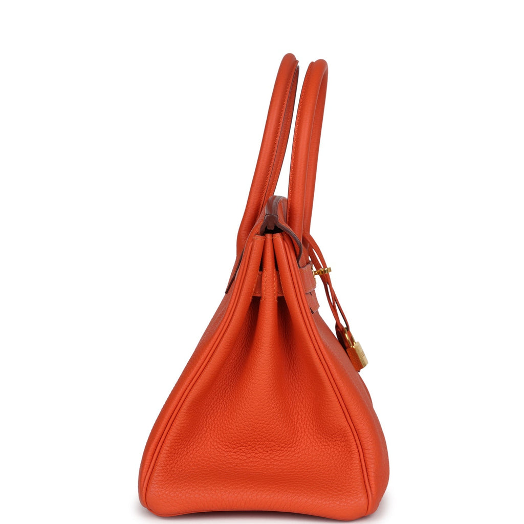 New Hermes Birkin 30 Feu Togo Gold Hardware