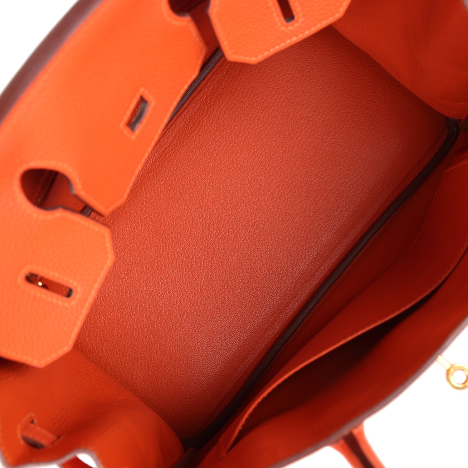 New Hermes Birkin 30 Feu Togo Gold Hardware