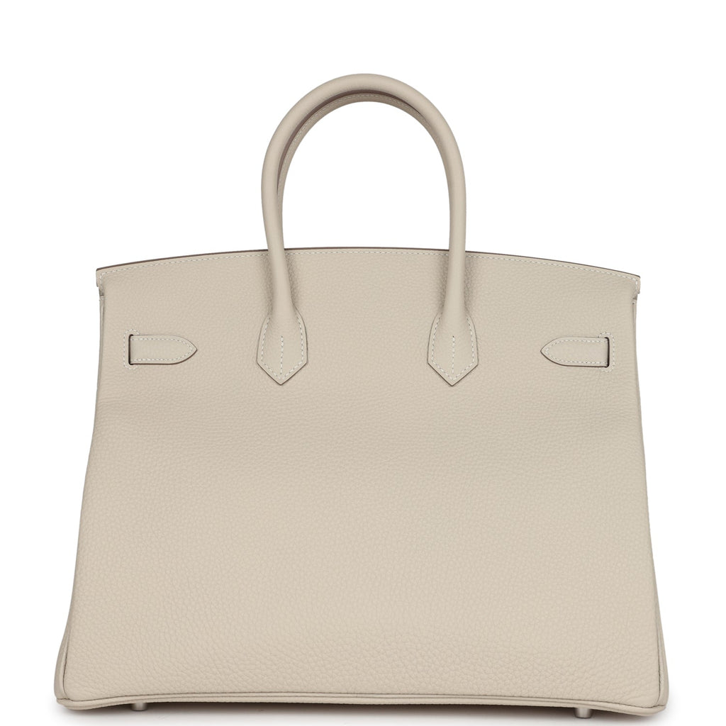 Hermes Birkin 35 Craie Togo Palladium Hardware