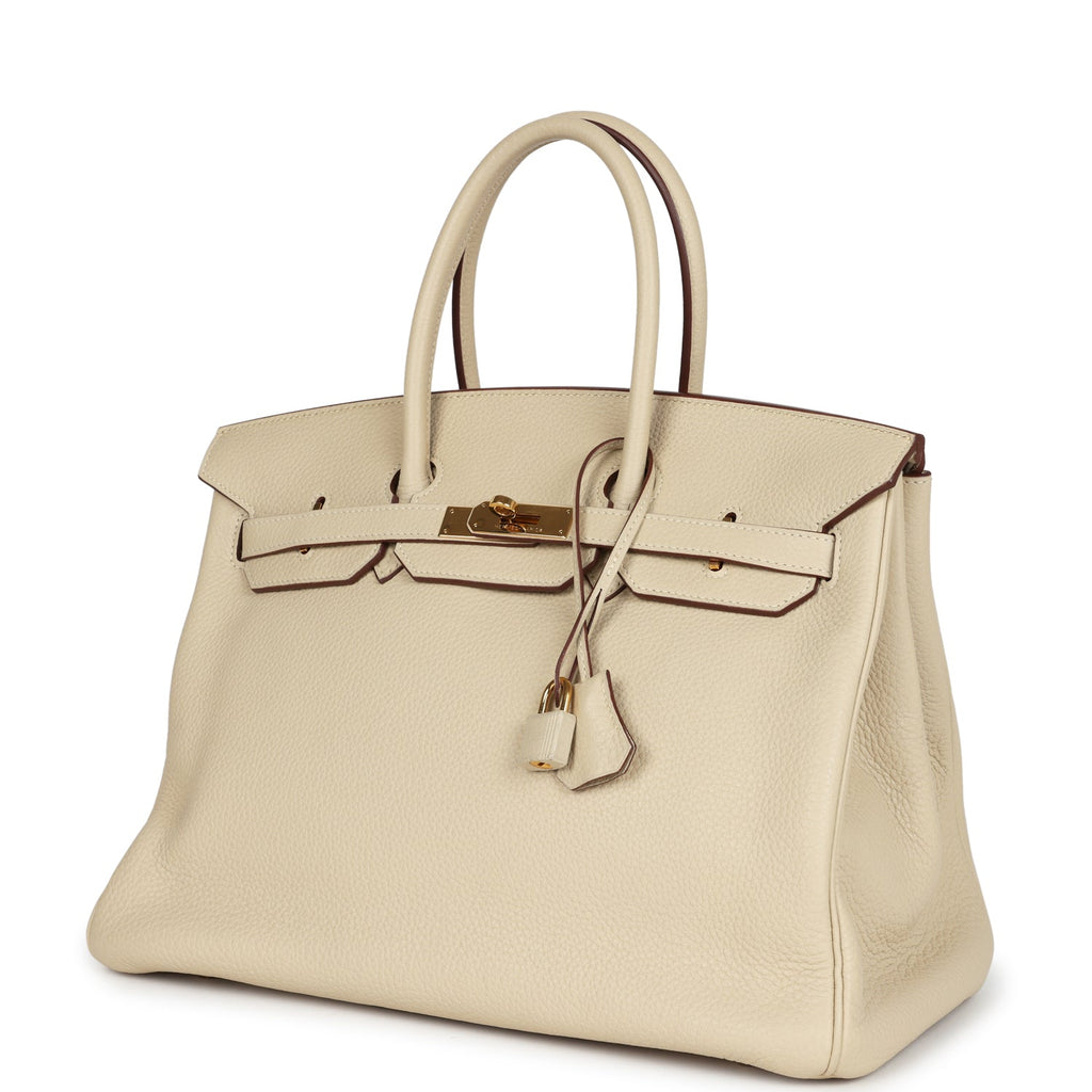 Hermes Birkin 35 Parchemin Clemence Gold Hardware