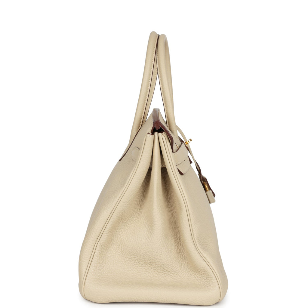 Hermes Birkin 35 Parchemin Clemence Gold Hardware