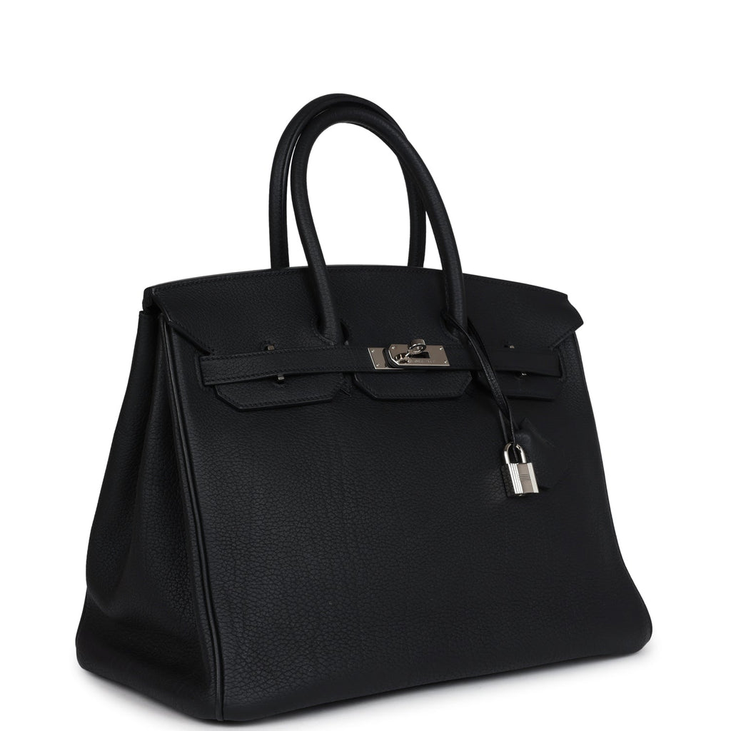 Hermes Birkin 35 Black Fjord Palladium Hardware