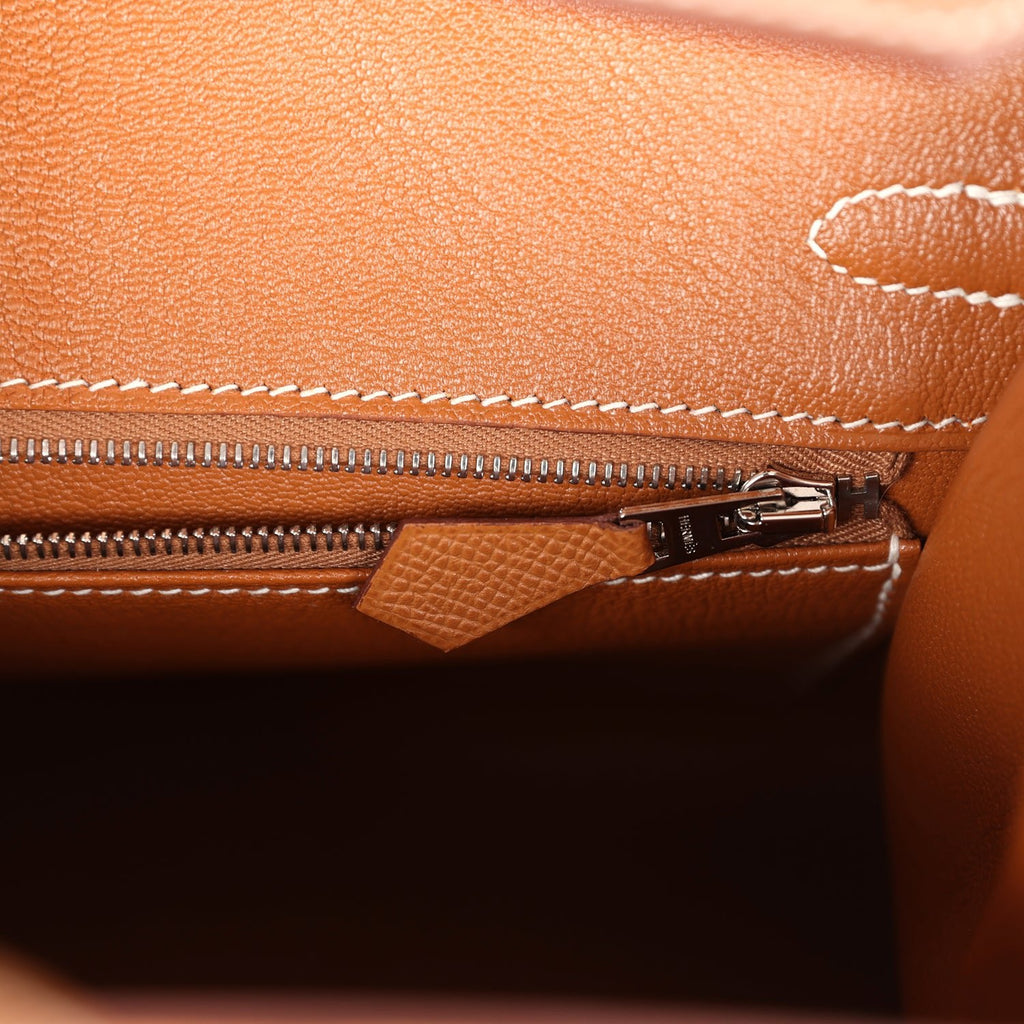 Hermes Birkin Sellier 25 Gold Epsom Palladium Hardware