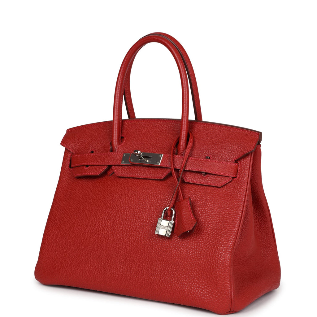 New Hermes Birkin 30 Vermillon Togo Palladium Hardware