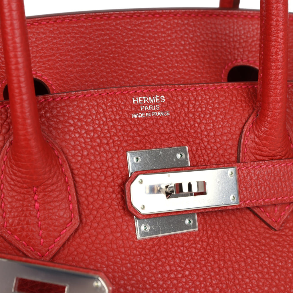 New Hermes Birkin 30 Vermillon Togo Palladium Hardware