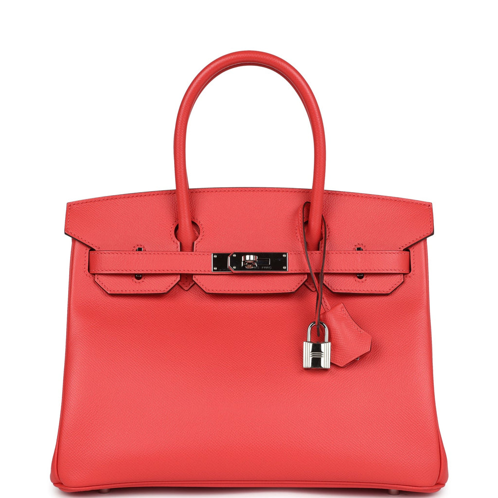 New Hermes Birkin 30 Rose Jaipur Epsom Palladium Hardware