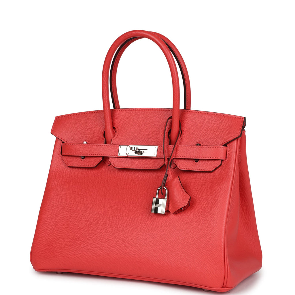 New Hermes Birkin 30 Rose Jaipur Epsom Palladium Hardware