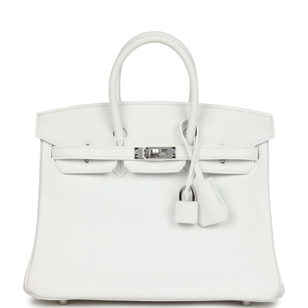 Hermes Birkin 25 New White Swift Palladium Hardware
