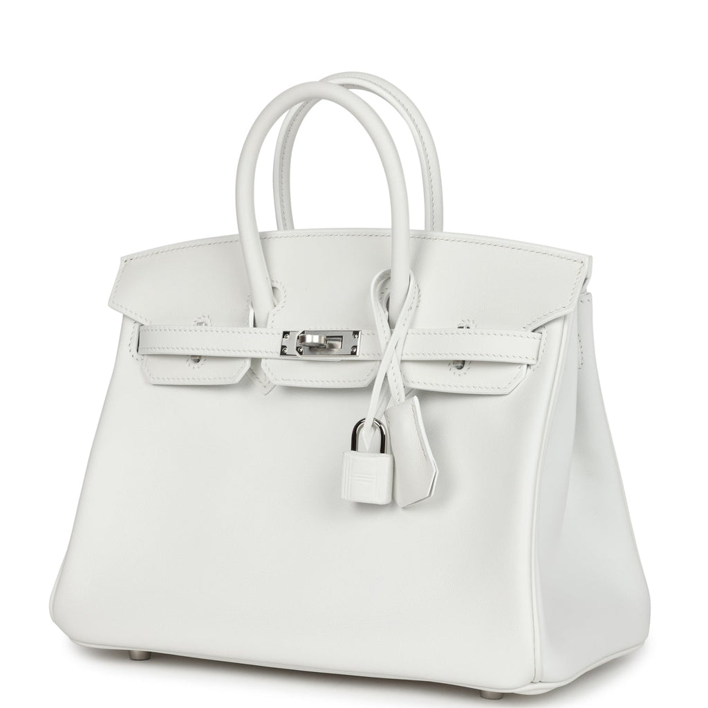 Hermes Birkin 25 New White Swift Palladium Hardware