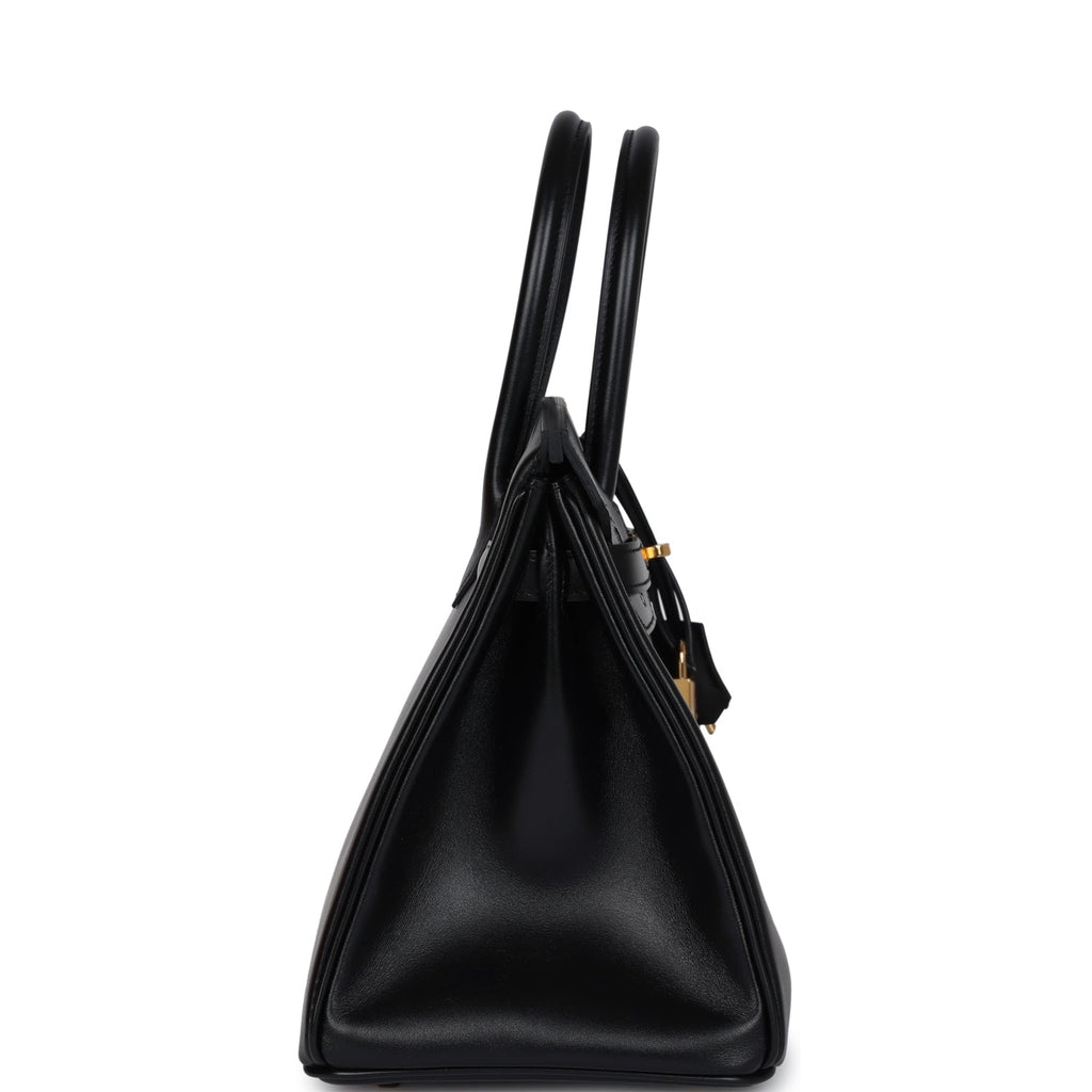 Hermes Birkin 30 Black Tadelakt Gold Hardware