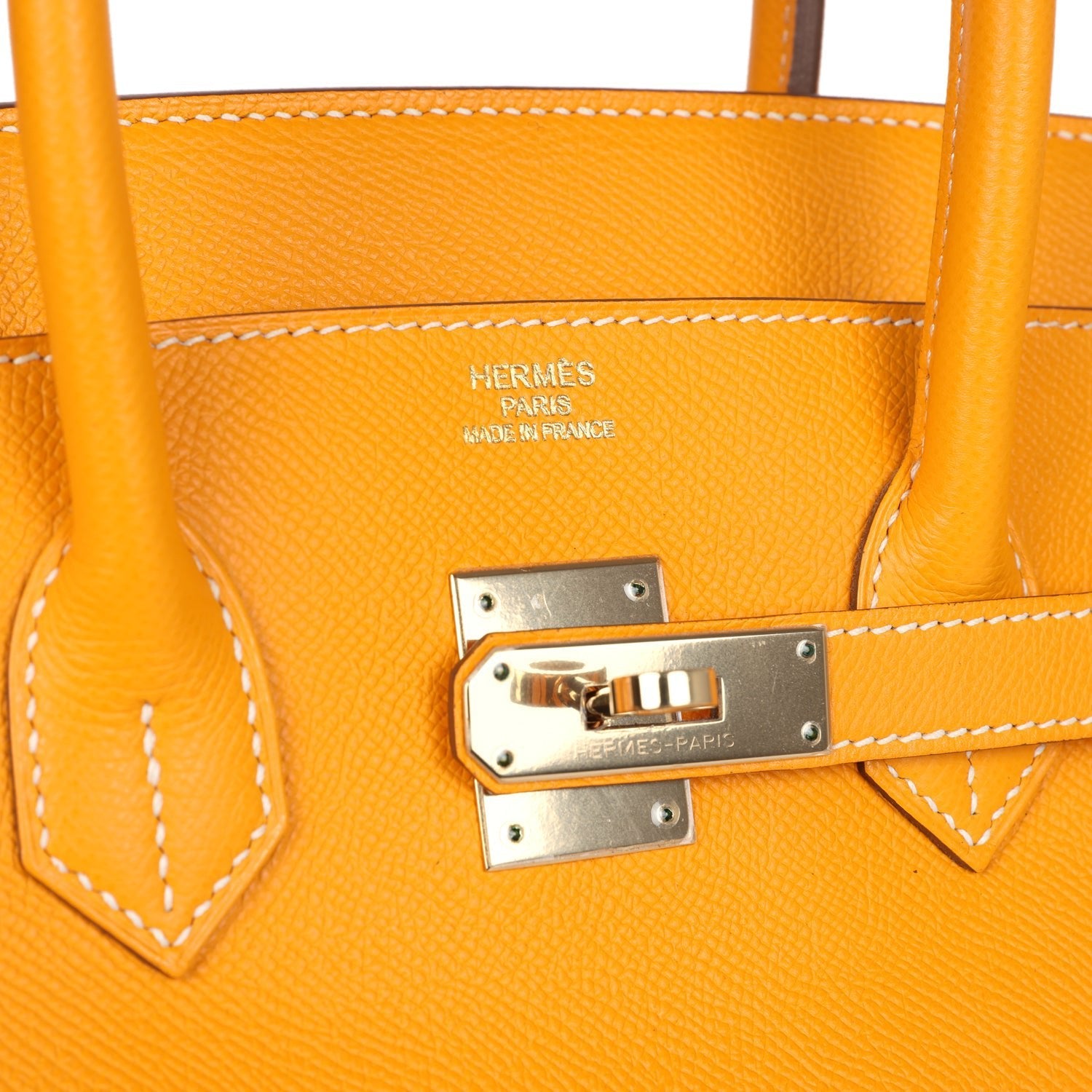 Pre-owned Hermes Birkin 35 Jaune D'or Candy Epsom Permabrass Hardware