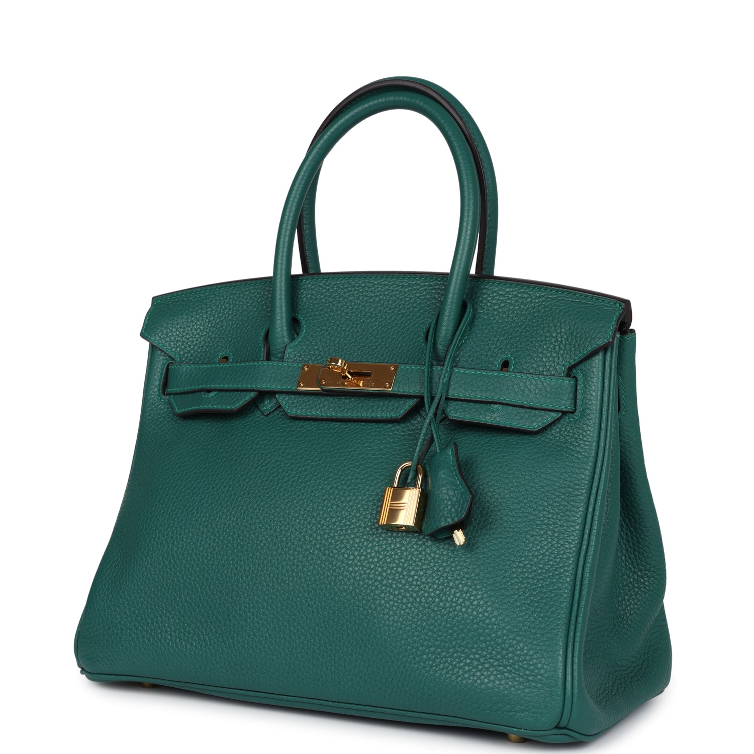 New Hermes Birkin 30 Malachite Clemence Gold Hardware