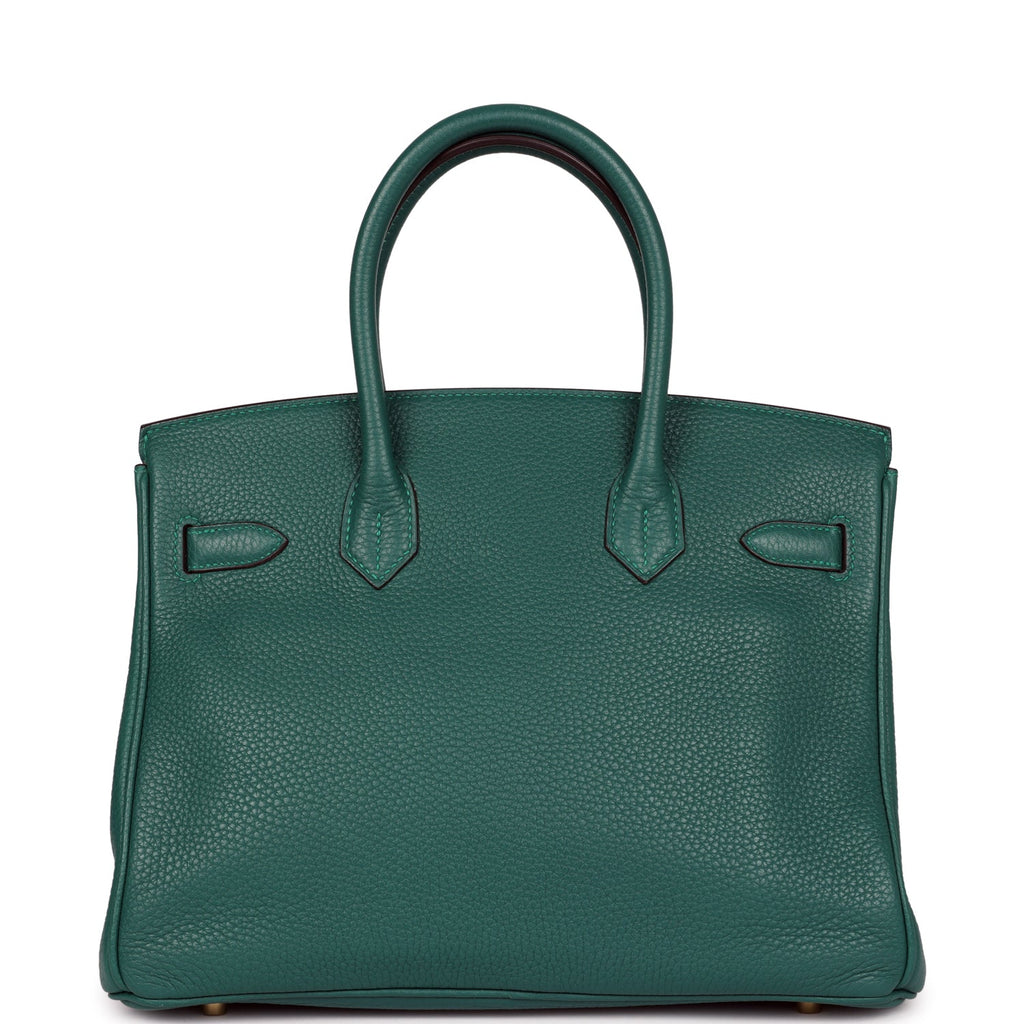 New Hermes Birkin 30 Malachite Clemence Gold Hardware