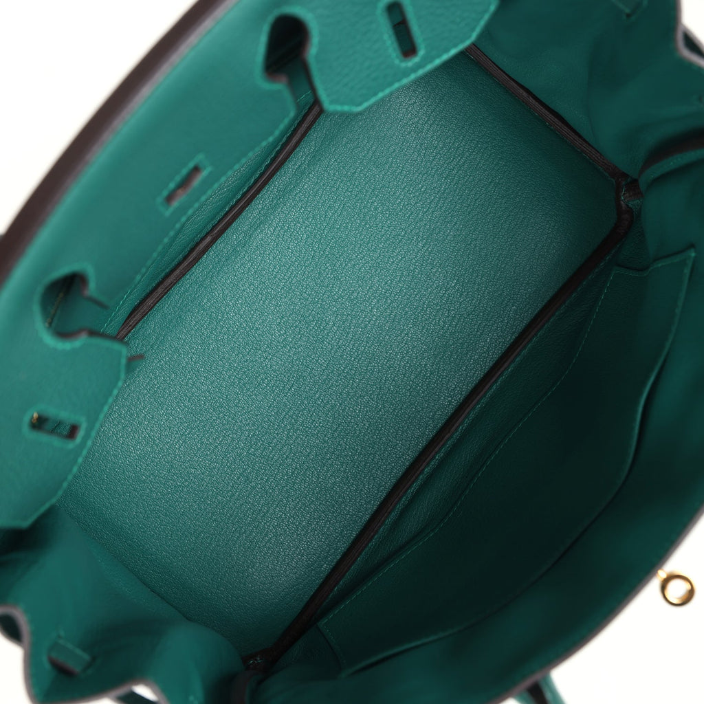 New Hermes Birkin 30 Malachite Clemence Gold Hardware