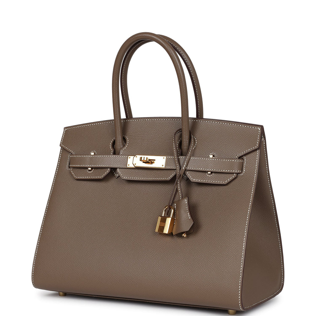 Hermes Birkin Sellier 30 Etoupe Epsom Gold Hardware