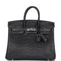Hermes Birkin 25 Graphite Matte Alligator Palladium Hardware