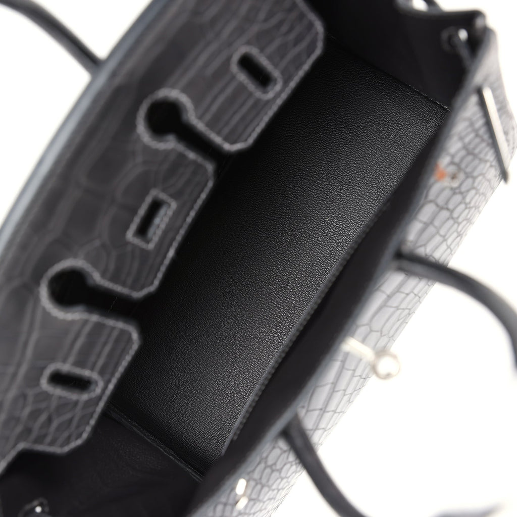 Hermes Birkin 25 Graphite Matte Alligator Palladium Hardware