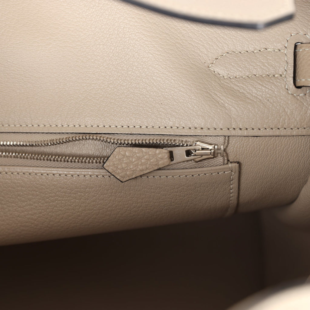 Hermes Birkin 35 Gris Tourterelle Togo Palladium Hardware