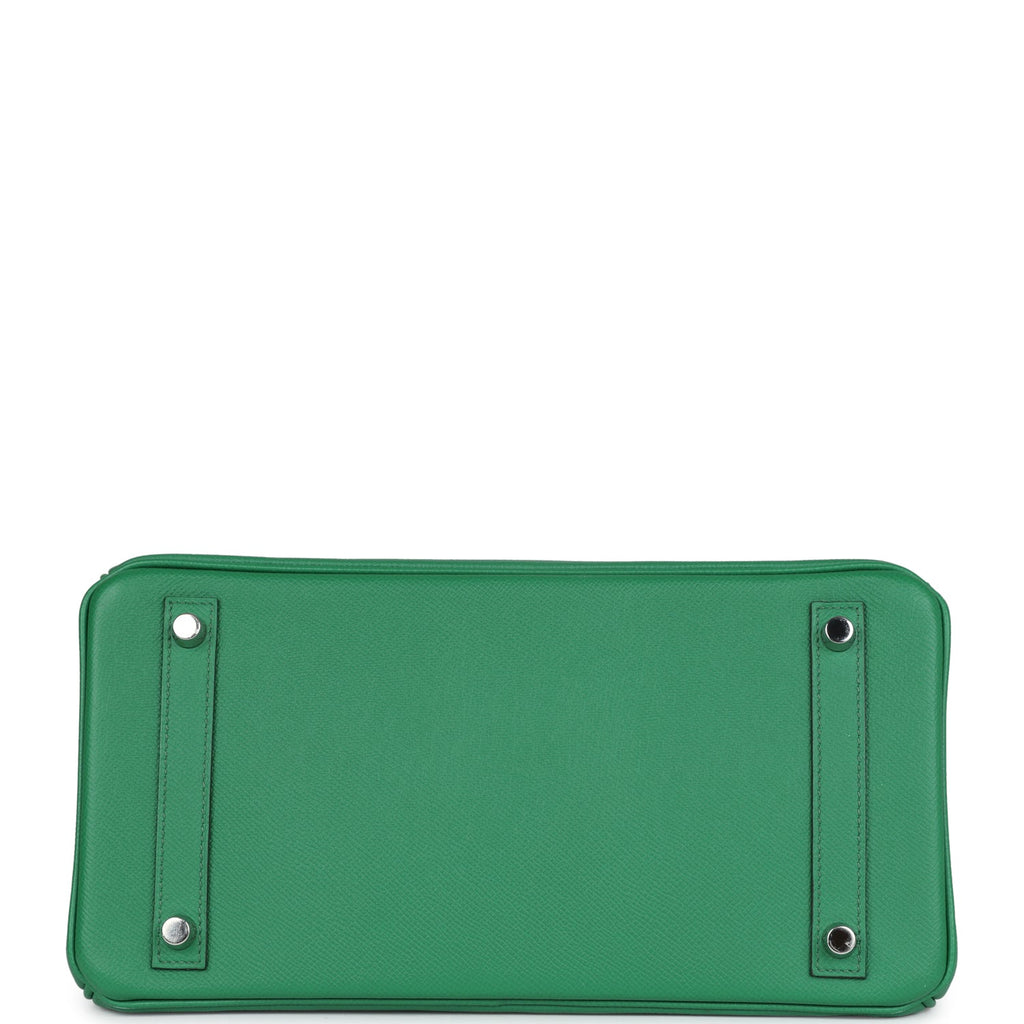 Pre-owned Hermes Birkin 30 Cactus Epsom Palladium Hardware