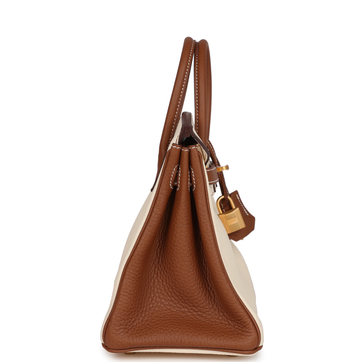 Hermes Special Order (HSS) Birkin 25 Nata and Gold Clemence Brushed Gold Hardware