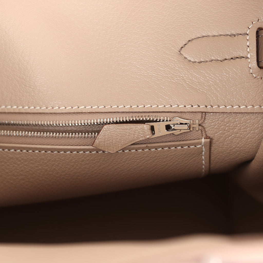 New Hermes Birkin 35 Cascade Rose Jaipur, Etoupe and Argile Swift and Clemence Brushed Palladium Hardware