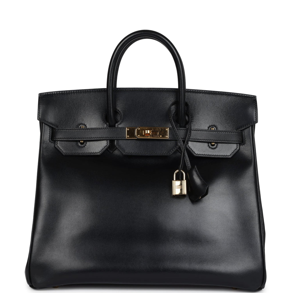 New Hermes HAC Birkin 32 Black Box Gold Hardware
