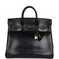 New Hermes HAC Birkin 32 Black Box Gold Hardware