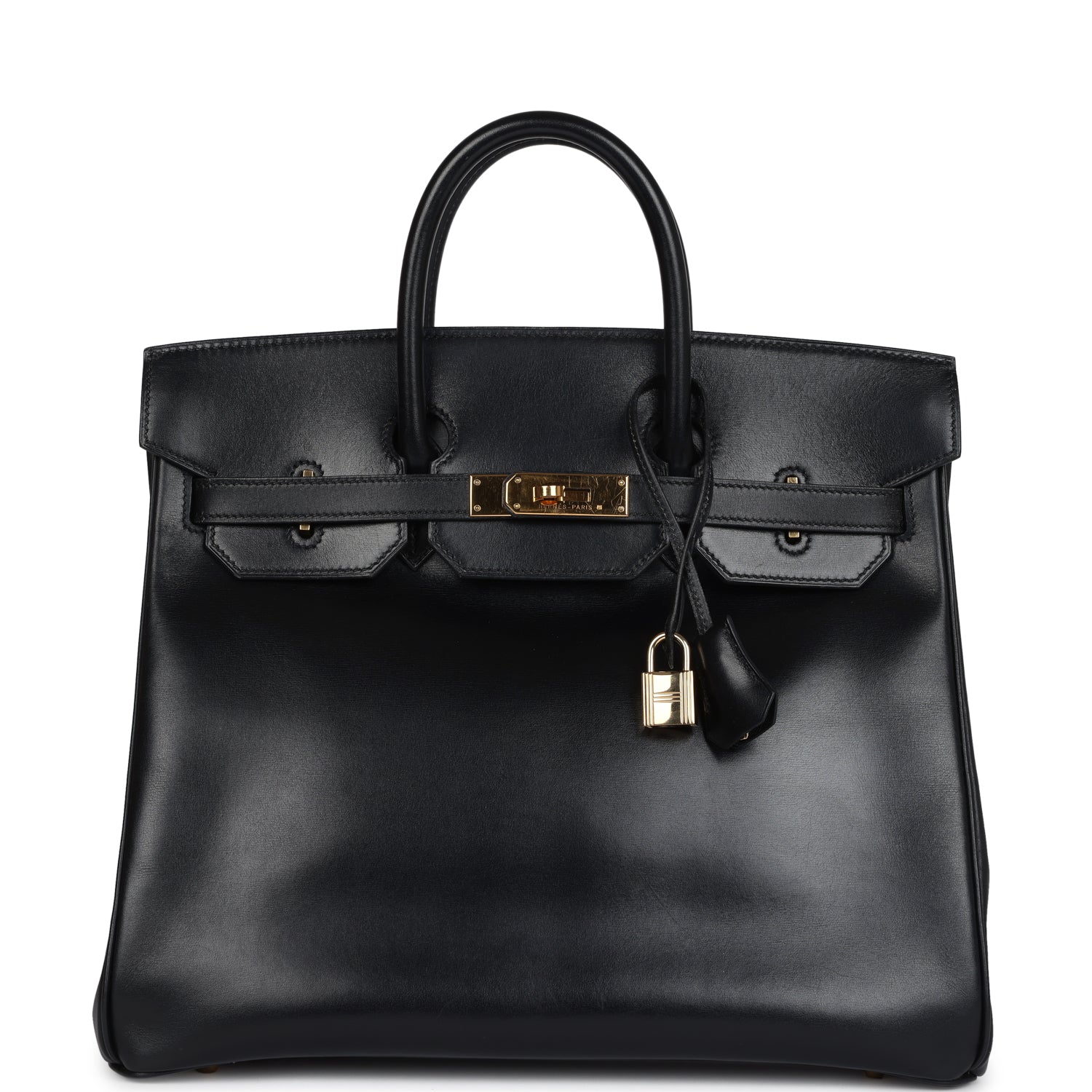 New Hermes HAC Birkin 32 Black Box Gold Hardware