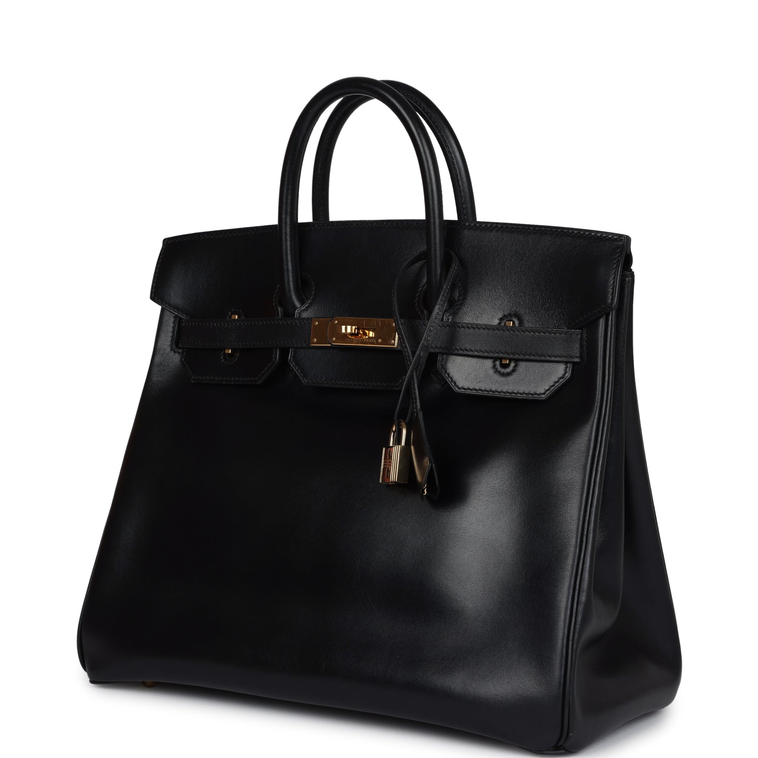New Hermes HAC Birkin 32 Black Box Gold Hardware