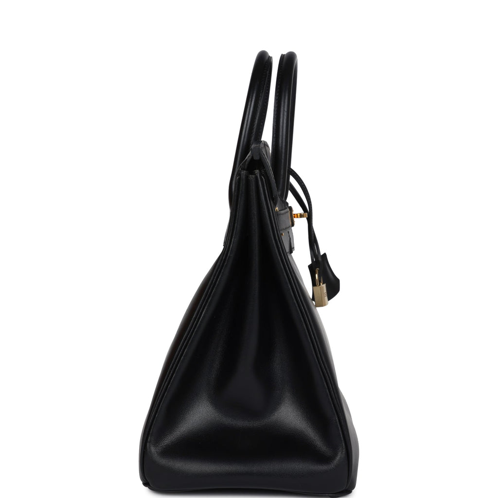 New Hermes HAC Birkin 32 Black Box Gold Hardware