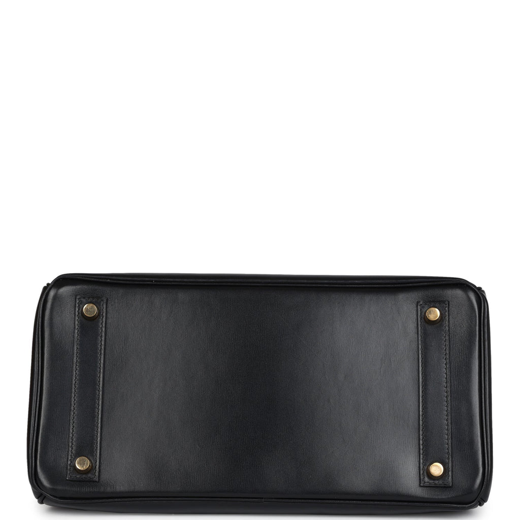 New Hermes HAC Birkin 32 Black Box Gold Hardware