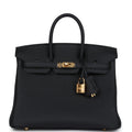 Hermes Birkin 25 Black Togo Gold Hardware