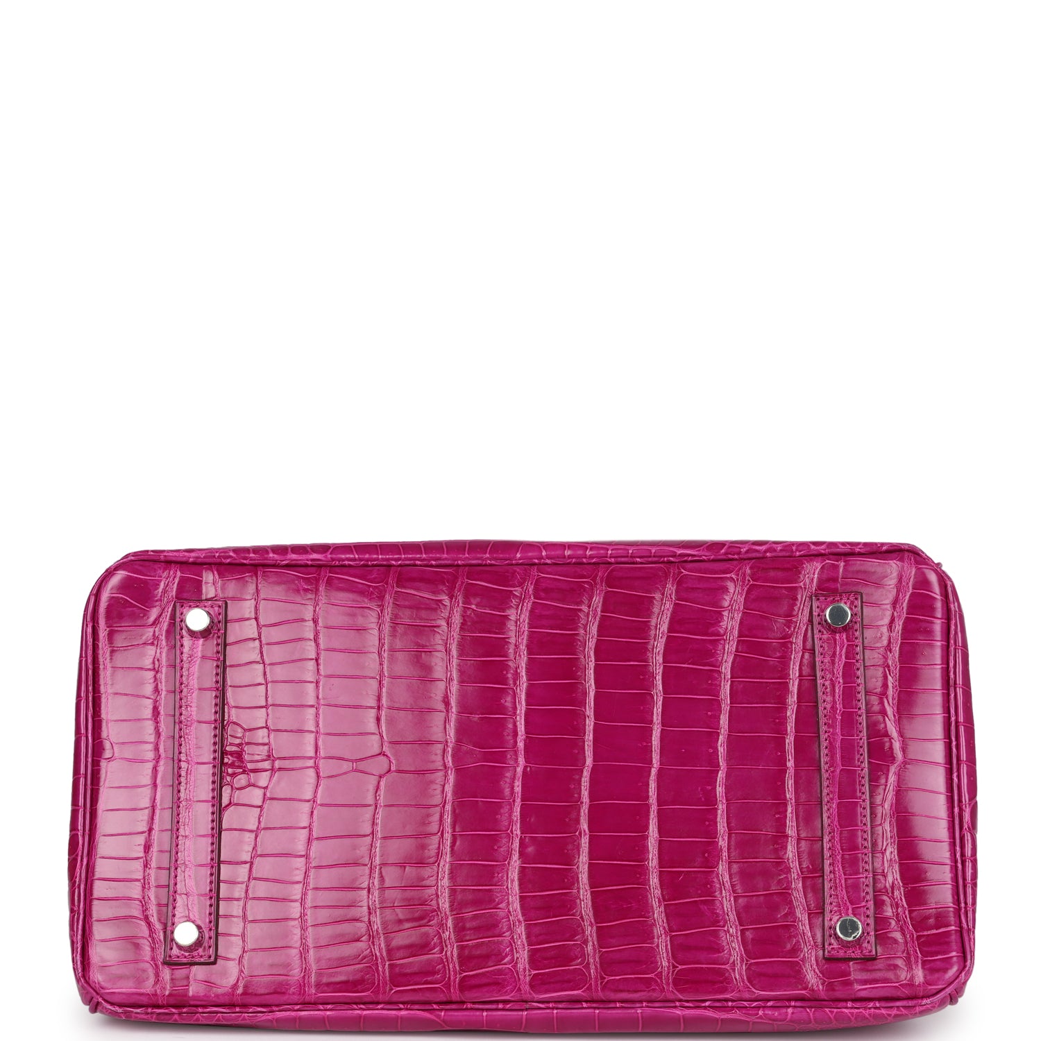Pre-owned Hermes Birkin 35 Rose Scheherazade Shiny Porosus Crocodile Palladium Hardware