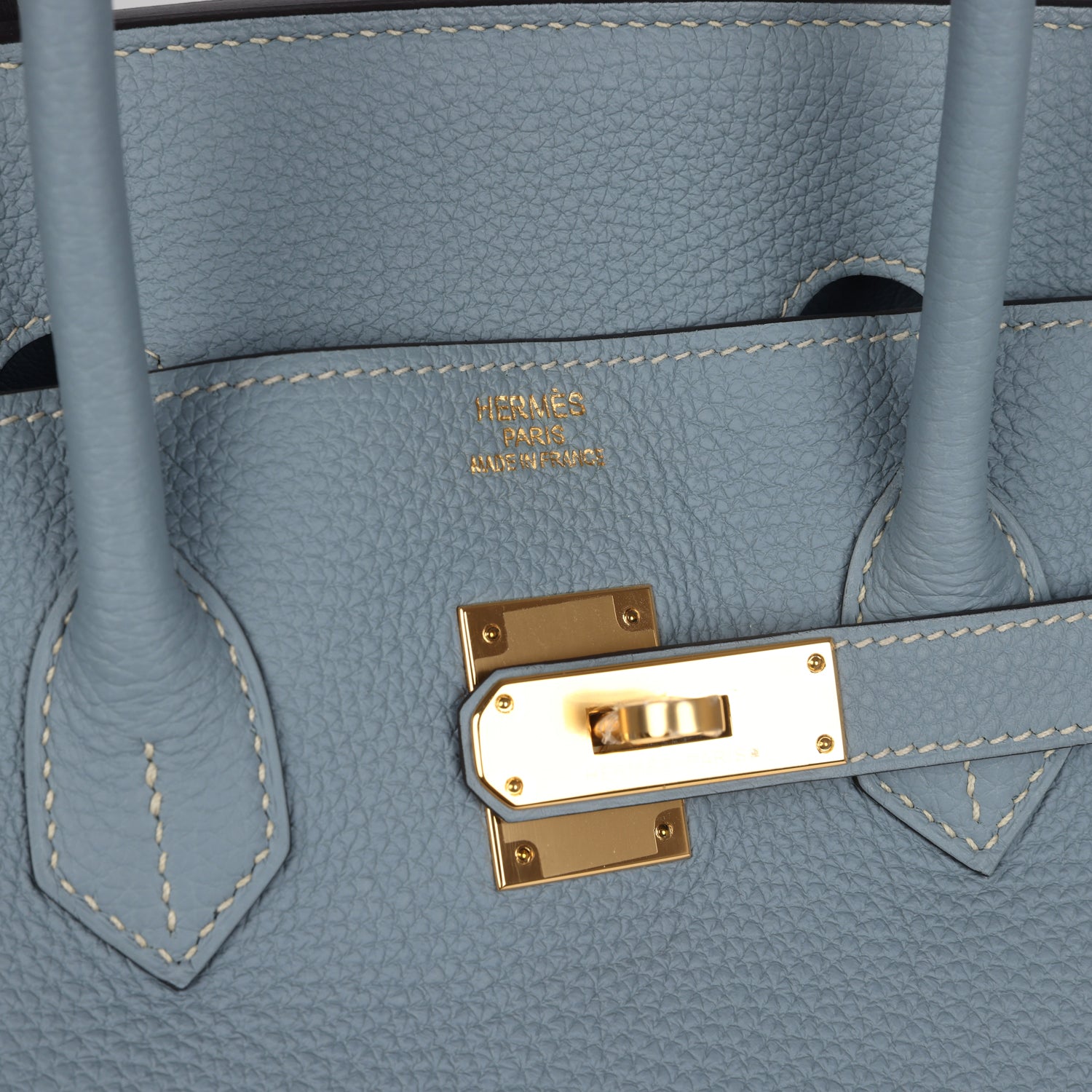 New Hermes Birkin 35 Bleu Lin Togo Gold Hardware