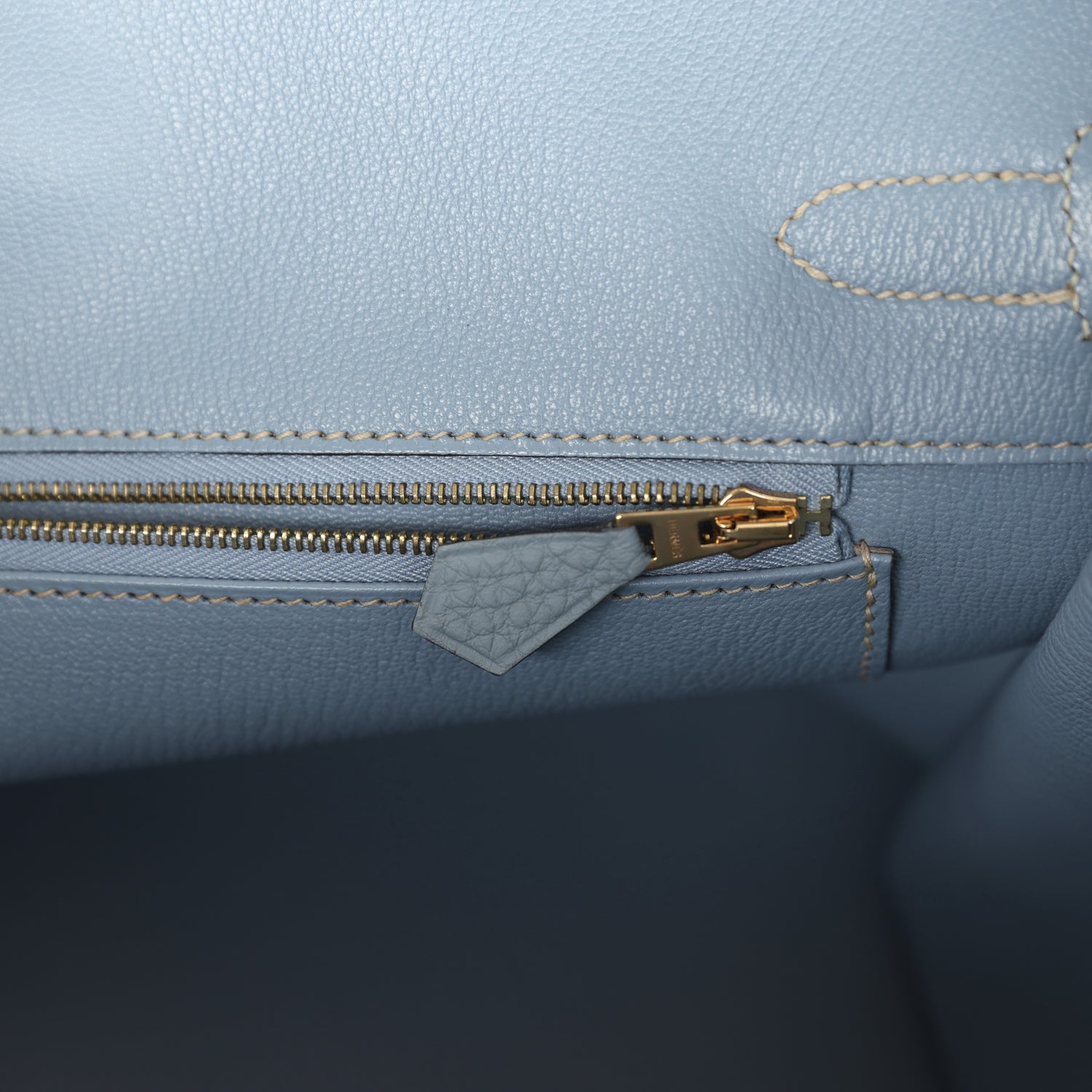 New Hermes Birkin 35 Bleu Lin Togo Gold Hardware