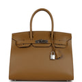 Hermes Birkin Sellier 30 Bronze Dore Madame Palladium Hardware