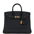 Hermes Birkin 25 Black Togo Gold Hardware