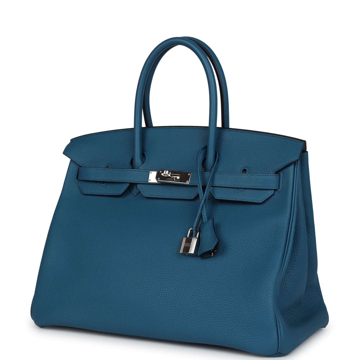 Pre-owned Hermes Birkin 35 Cobalt Togo Palladium Hardware