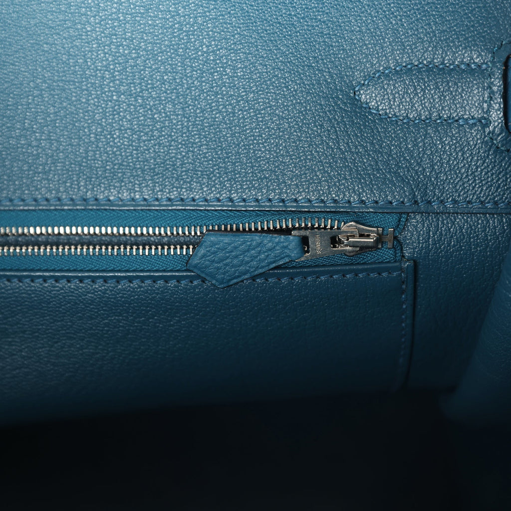 Pre-owned Hermes Birkin 35 Cobalt Togo Palladium Hardware