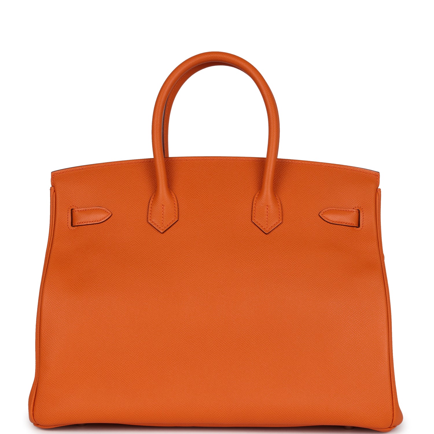 Pre-owned Hermes Birkin 35 Orange Epsom Palladium Hardware