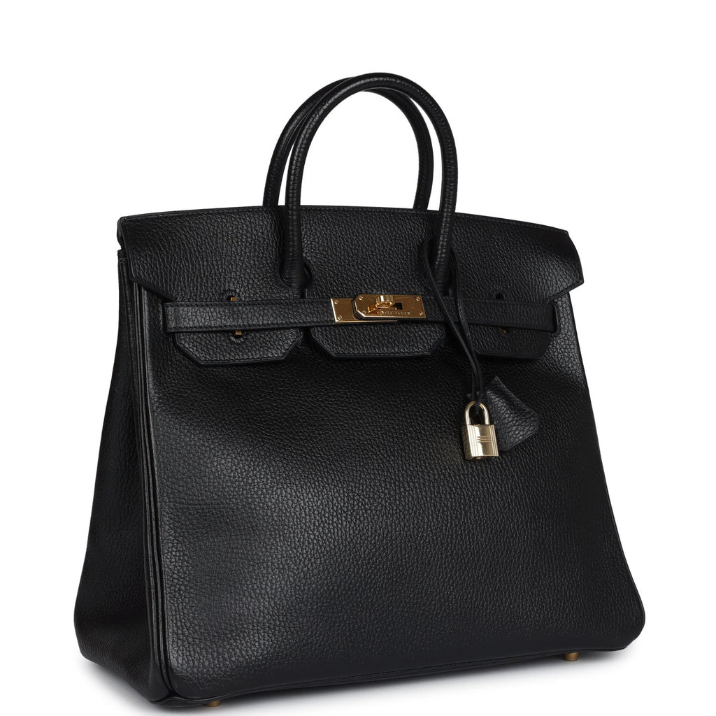 New Hermes HAC Birkin 32 Black Ardennes Gold Hardware