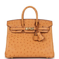 Hermes Special Order (HSS) Birkin 25 Gold Verso Ostrich Gold Hardware