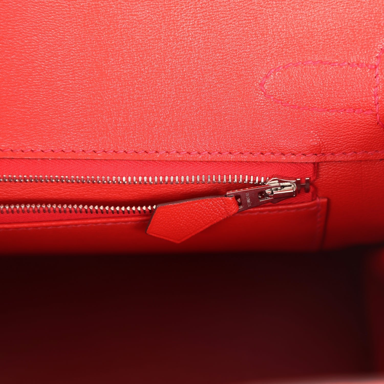 Pre-owned Hermes Birkin 30 Geranium Shiny Niloticus Crocodile Palladium Hardware