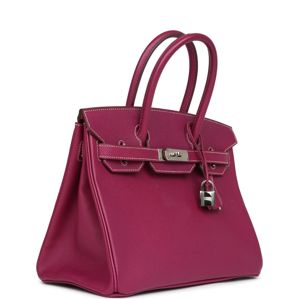 Pre-owned Hermes Birkin 30 Tosca Candy Epsom Palladium Hardware