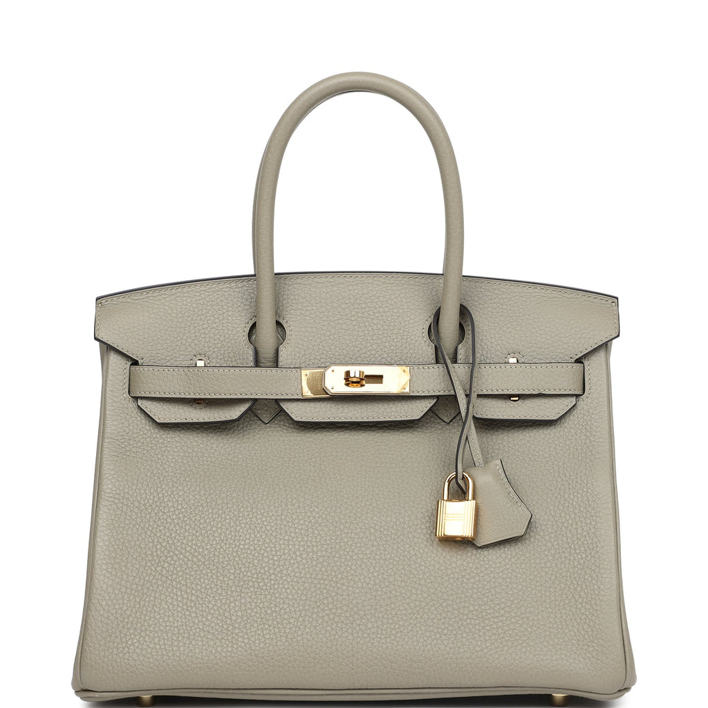 New Hermes Birkin 30 Sauge Clemence Gold Hardware