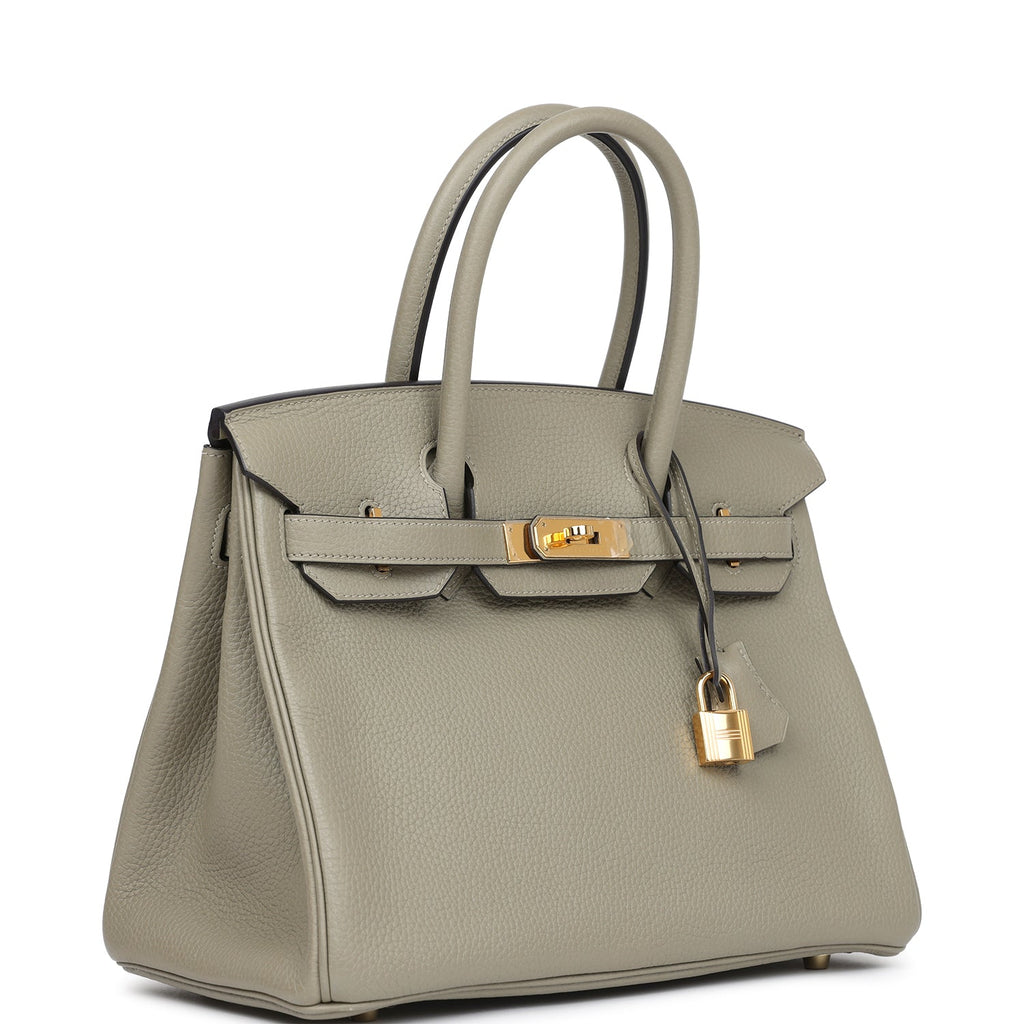 New Hermes Birkin 30 Sauge Clemence Gold Hardware